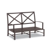La Jolla Aluminum Loveseat With Cushions In Canvas Flax With Self Welt - without cushions