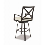 La Jolla Aluminum Swivel Barstool With Cushions In Canvas Flax With Self Welt - Back