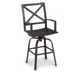 La Jolla Aluminum Swivel Barstool With Cushions In Canvas Flax With Self Welt  - Without Cushions