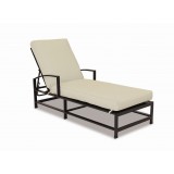 La Jolla Aluminum Chaise With Cushions In Canvas Flax With Self Welt - White BG