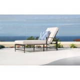 La Jolla Aluminum Chaise With Cushions In Canvas Flax With Self Welt