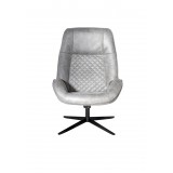 Bordeaux Chair With Footrest In Balder Leather - Front
