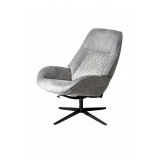 Bordeaux Chair With Footrest In Balder Leather - Angled View
