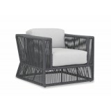 Milano Club Chair With Cushions In Echo Ash - Angled