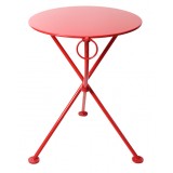 French Café Bistro 3-leg Folding Bistro Table - Red