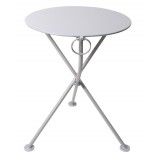French Café Bistro 3-leg Folding Bistro Table - White aluminum