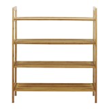 Oceanstar 4-Tier Bamboo Shoe Rack - Natural - Front