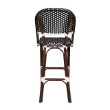 Paris Bar Side Chair - Black and White - Back