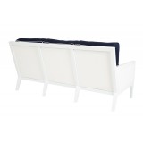 Regatta Sofa With Cushions In Canvas Navy With Canvas White Welt - Back Angled