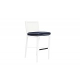 Sunset West Regatta Barstool With Cushion In Canvas Navy With Canvas White Welt - Angled