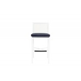 Sunset West Regatta Barstool With Cushion In Canvas Navy With Canvas White Welt - Front