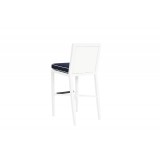 Sunset West Regatta Barstool With Cushion In Canvas Navy With Canvas White Welt - Back Angle