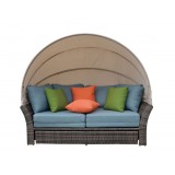 Taupe Eclipse Outdoor Expandable Oval Daybed With Canopy