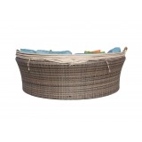 Taupe Eclipse Outdoor Expandable Oval Daybed With Canopy - Folded - Back