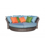 Taupe Eclipse Outdoor Expandable Oval Daybed With Canopy - Folded