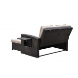 Miranda Outdoor Loveseat to Daybed Combo with Cushions - Back Angle