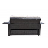 Miranda Outdoor Loveseat to Daybed Combo with Cushions - Back Angle