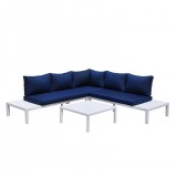 Osborne White Aluminum Outdoor 4 pc Sectional with Cushions