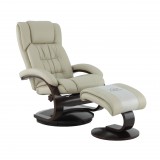 Narvick Recliner and Ottoman in Beige - Angled View