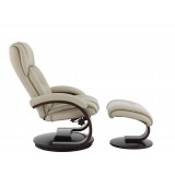 Narvick Recliner and Ottoman in Beige - Side View