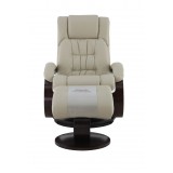 Narvick Recliner and Ottoman in Beige - Front View