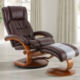 Narvick Recliner and Ottoman in Whisky Breathable Air Leather