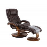 Narvick Recliner and Ottoman in Whisky - Angled View