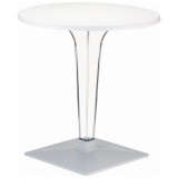 Ice Werzalit Top Round Dining Table with Transparent Base 28 inch White