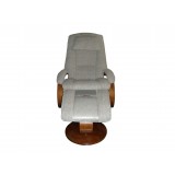 Bergen Recliner and Ottoman in Teatro Linen - Front