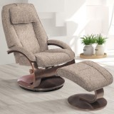 Bergen Recliner and Ottoman in Teatro Graphite Breathable Air Leather