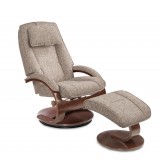 Bergen Recliner and Ottoman in Teatro Graphite - Angled View