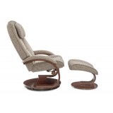 Bergen Recliner and Ottoman in Teatro Graphite - Side View