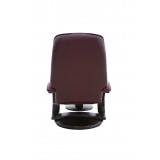 Bergen Recliner and Ottoman in Merlot Top Grain Leather - Back View