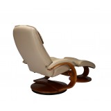 Bergen Recliner and Ottoman in Cobblestone Top Grain Leather - Back Angled