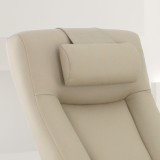Hamar Recliner and Ottoman with Cervical Pillow in Cobblestone Top Grain Leather  - Back Rest