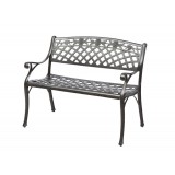 Alfresco Home Cinco Rosas Cast Aluminum Outdoor Bench - Antique Fern Finish