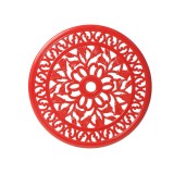 Triora Cast Aluminum Bistro Table in Lipstick Red - Top View