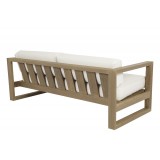 Sunset West Coastal Teak Sofa With Cushions In Canvas - Back Angle