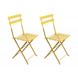 French Café Bistro Folding Side Chair - Yellow