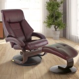 Mac Motion Mandal Swivel Recliner with Ottoman in Merlot(Burgundy)