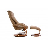 Mandal Recliner and Ottoman in Sand - Front View