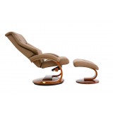 Mandal Recliner and Ottoman in Sand - Reclined