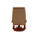 Mandal Recliner and Ottoman in Sand - Back View