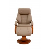 Mandal Recliner and Ottoman in Sand - Front