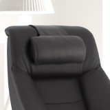 Mandal Recliner and Ottoman with Cervical Pillow in Espresso Top Grain Leather - Back Rest