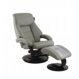 Mandal Recliner and Ottoman in Putty - Angled