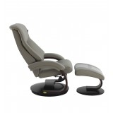 Mandal Recliner and Ottoman in Putty - Side