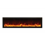 50″ Slim Electric Built-in w/ Black Steel Surround - Red + Orange Flame