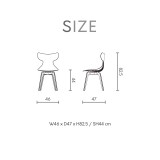 Leisure D With Tan PP Stand Dinning Chair - Full Dimensions