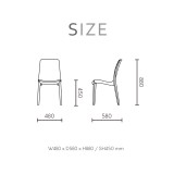 Rue Stack-able Rattan Dinning Chair - Dimensions